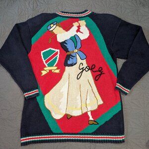 Ultimate Y2K golfcore treasure: Vintage Liz Sport intarsia cardigan Navy size M